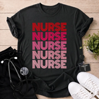 Retro Pink Nurse Stack T-Shirt