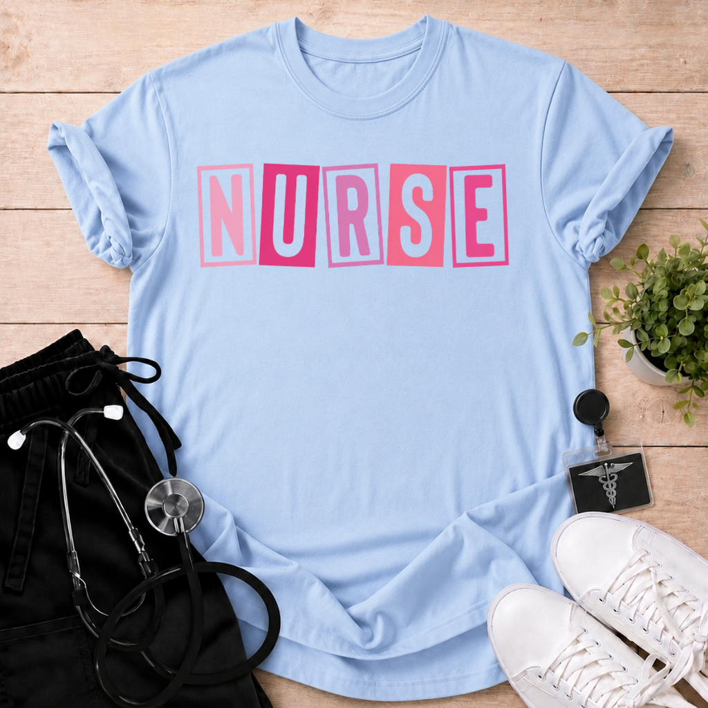 Pink Nurse Grid T-Shirt
