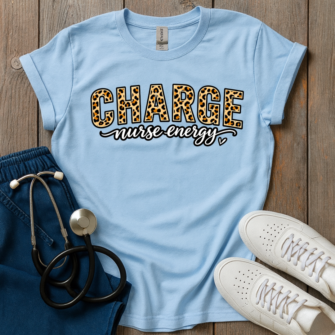 Leopard Charge Nurse T-Shirt