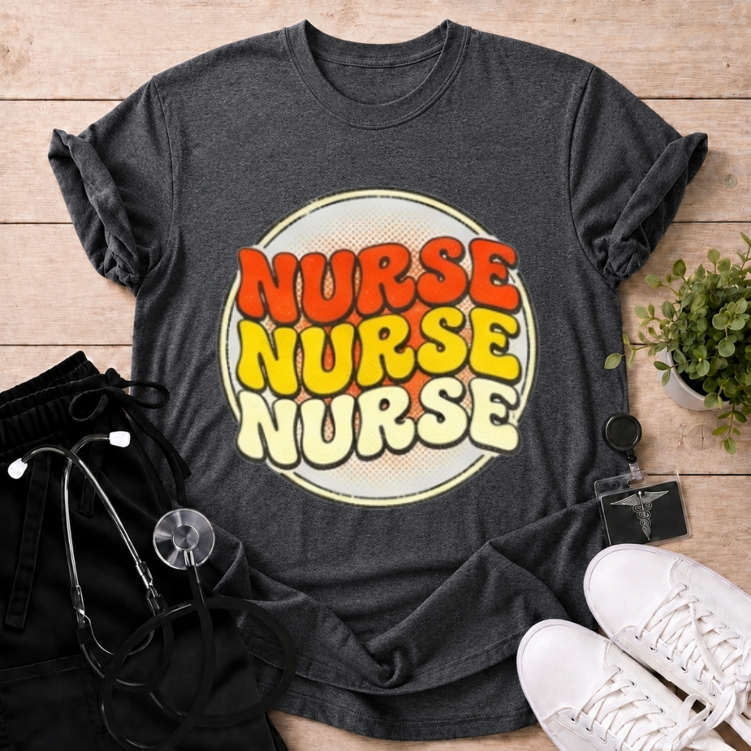 Nurse x3 Retro Bubble T-Shirt