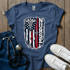Vintage Nurse American Flag T-Shirt
