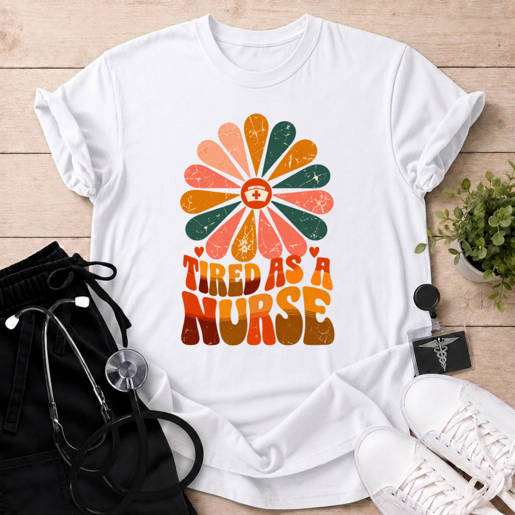 Tired As A Nurse Retro T-Shirt