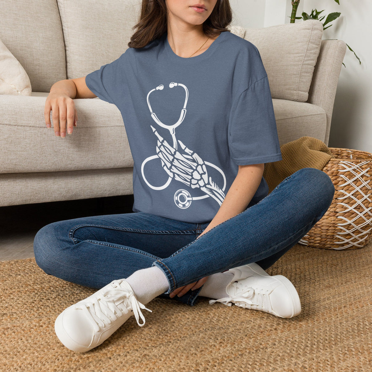 Skeleton Hand Stethoscope T-Shirt