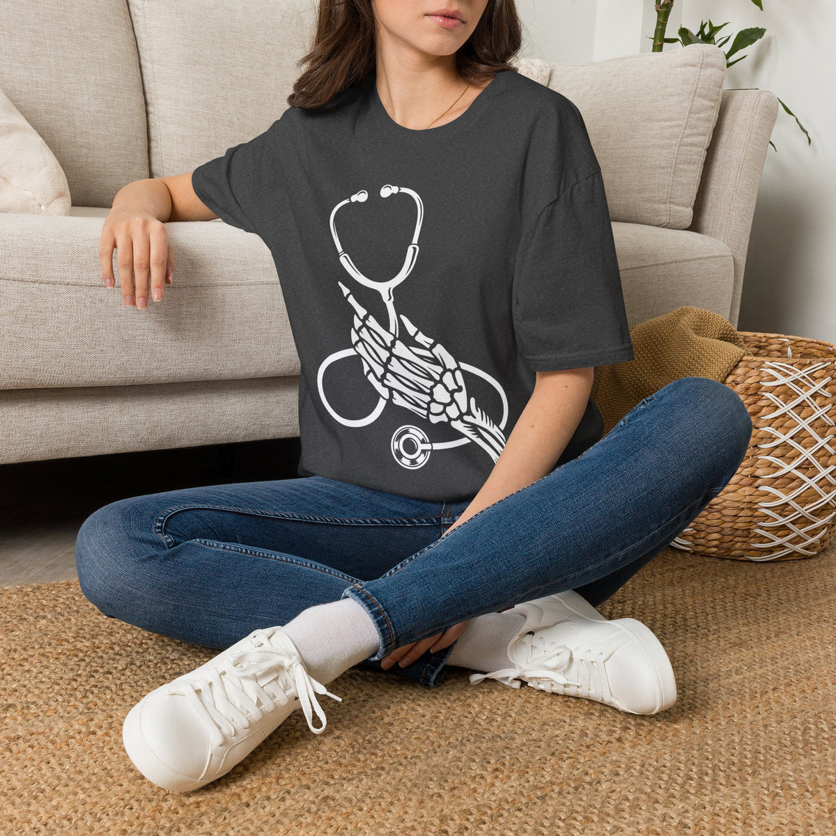 Skeleton Hand Stethoscope T-Shirt