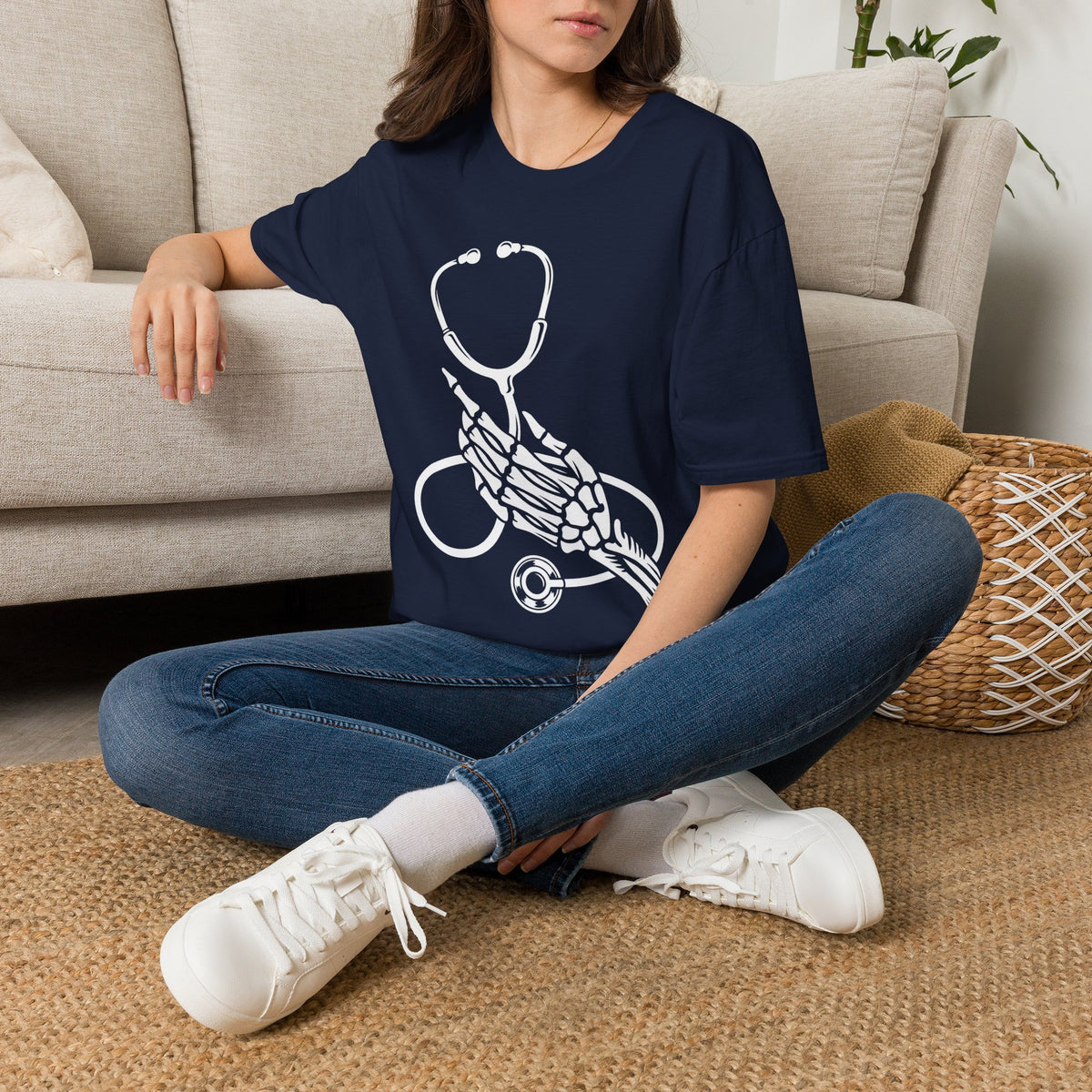 Skeleton Hand Stethoscope T-Shirt