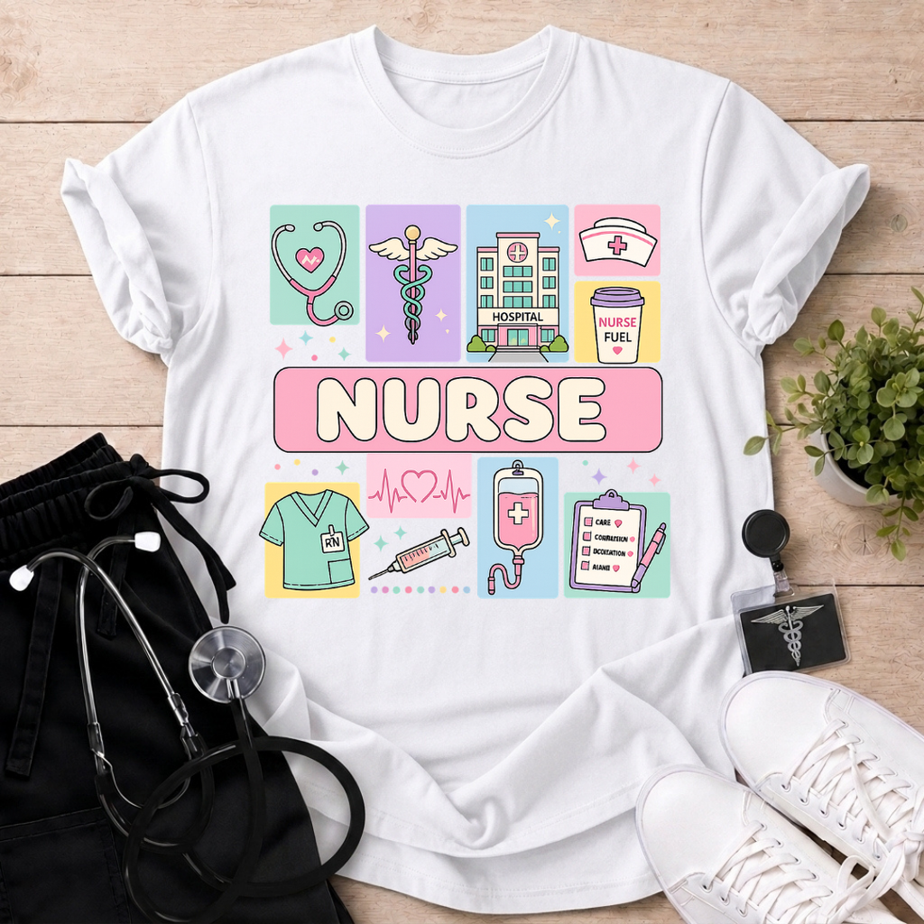 Cute Nurse Icons T-Shirt