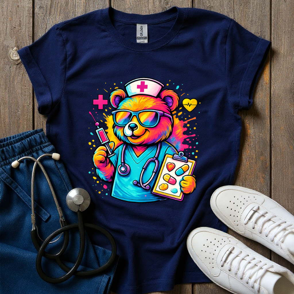Colorful Nurse Bear T-Shirt