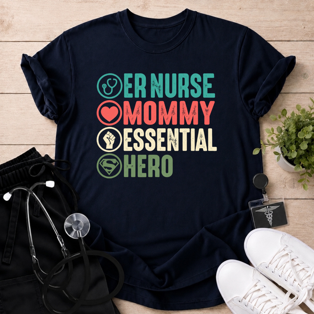ER Nurse Mommy Essential Hero T-Shirt