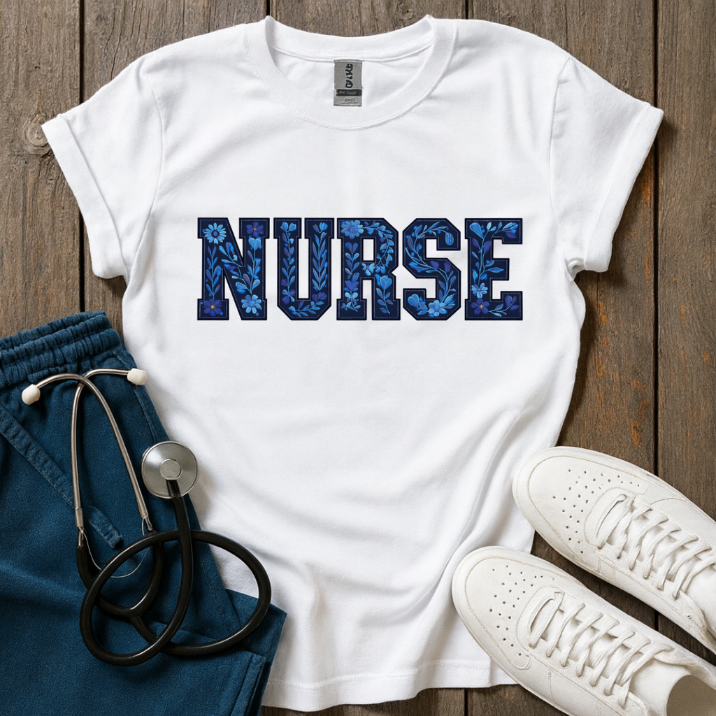 Midnight Bloom Nurse T-Shirt