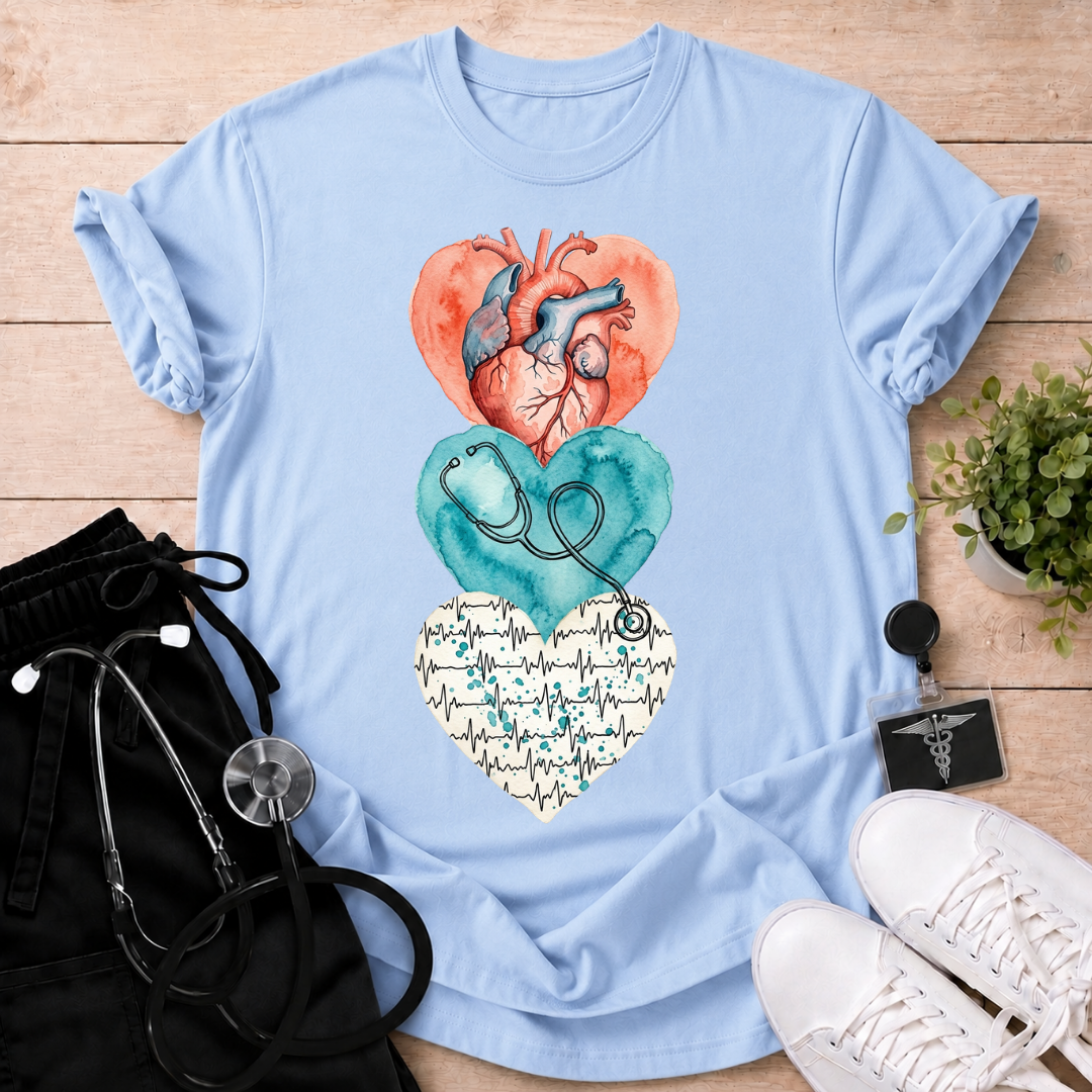Watercolor Heart Trio T-Shirt