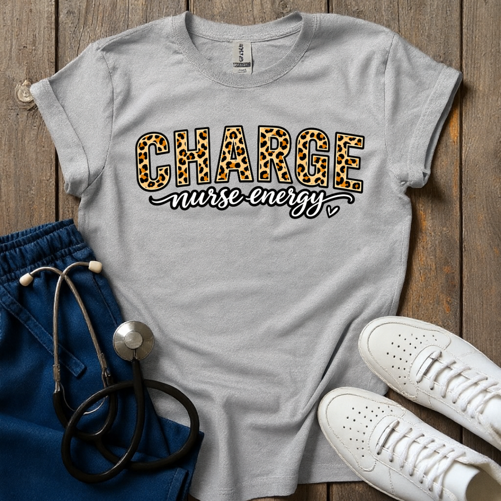 Leopard Charge Nurse T-Shirt