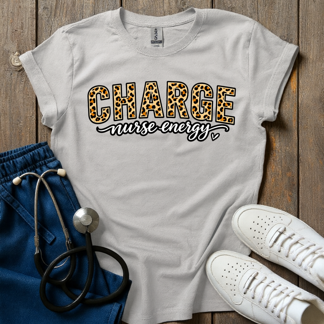 Leopard Charge Nurse T-Shirt