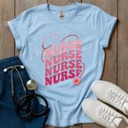 Pink Nurse Repeat T-Shirt