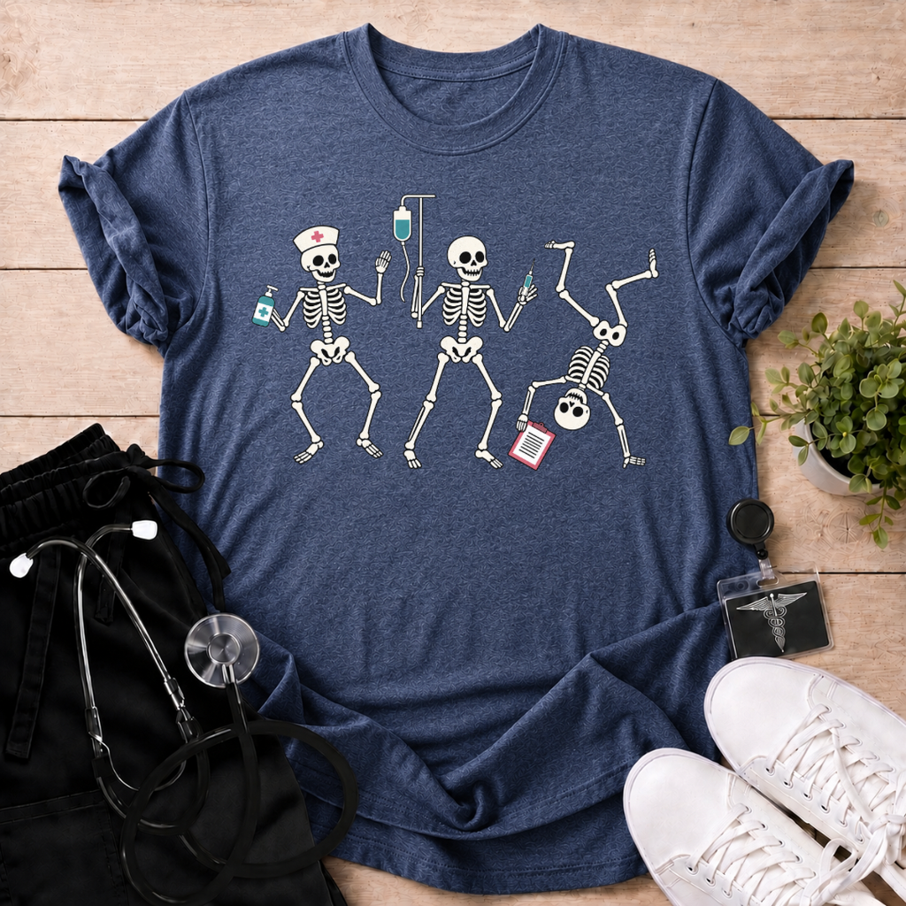 Dancing Skeleton Nurse T-Shirt