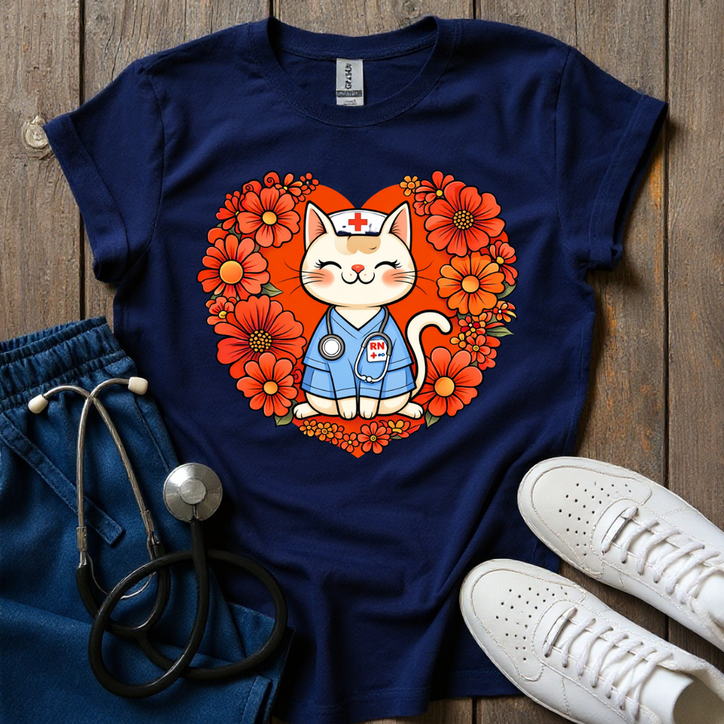 Caring Cat RN T-Shirt