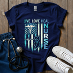 American Teal Nurse Graphic T-Shirt