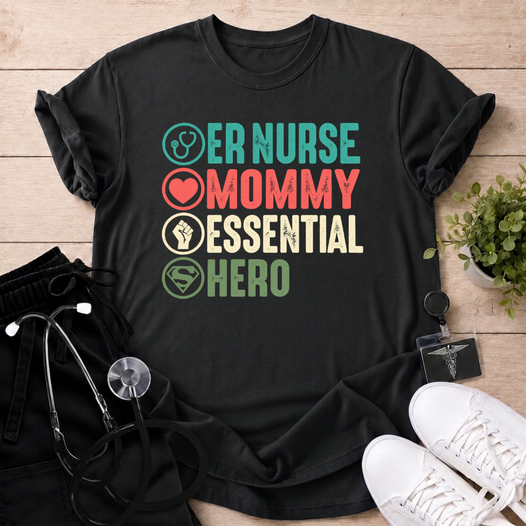 ER Nurse Mommy Essential Hero T-Shirt