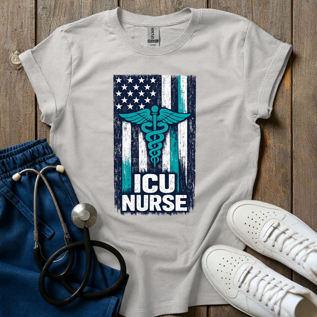 ICU Nurse Flag T-Shirt
