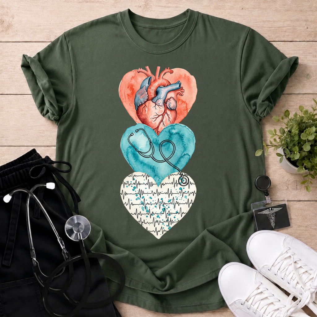 Watercolor Heart Trio T-Shirt