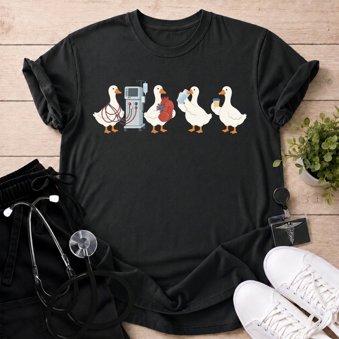 Dialysis Geese in Line T-Shirt