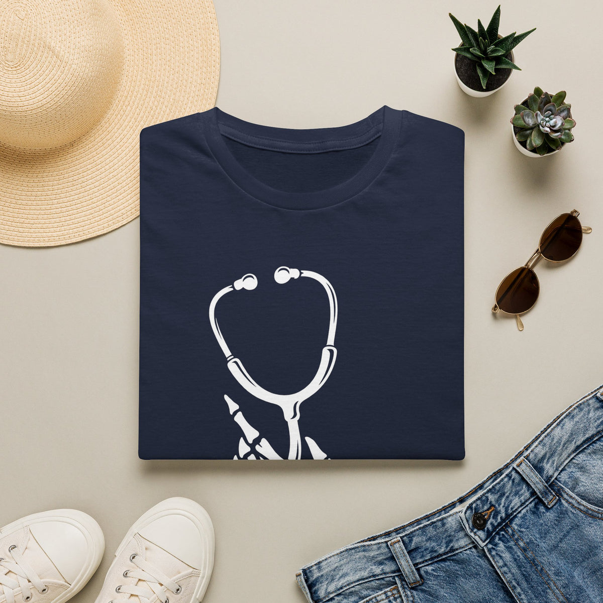 Skeleton Hand Stethoscope T-Shirt