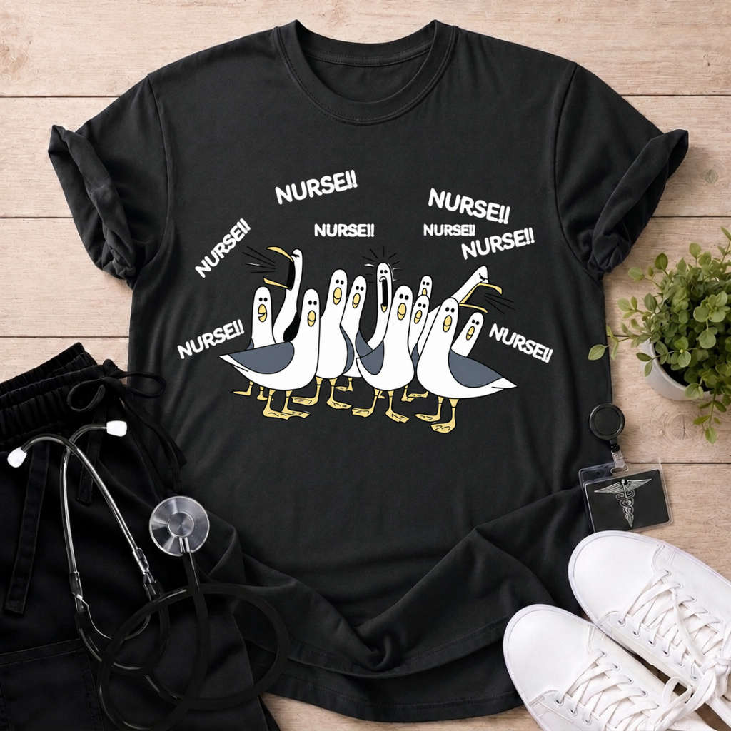 Seagulls Shouting Nurse T-Shirt
