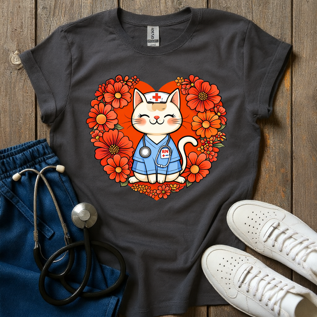 Caring Cat RN T-Shirt