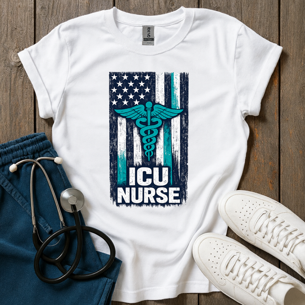 ICU Nurse Flag T-Shirt