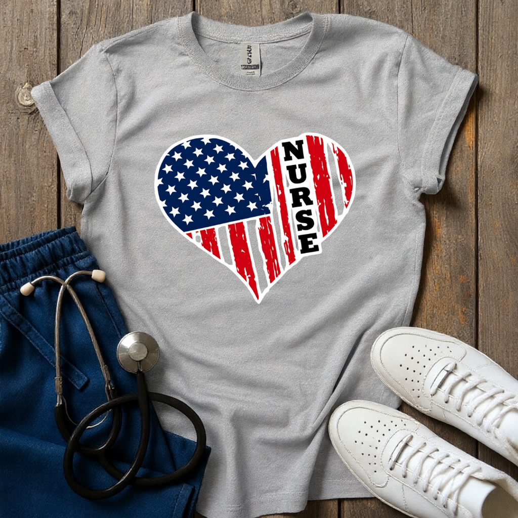Heart Nurse Flag T-Shirt