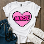 Pink Nurse Heart T-Shirt