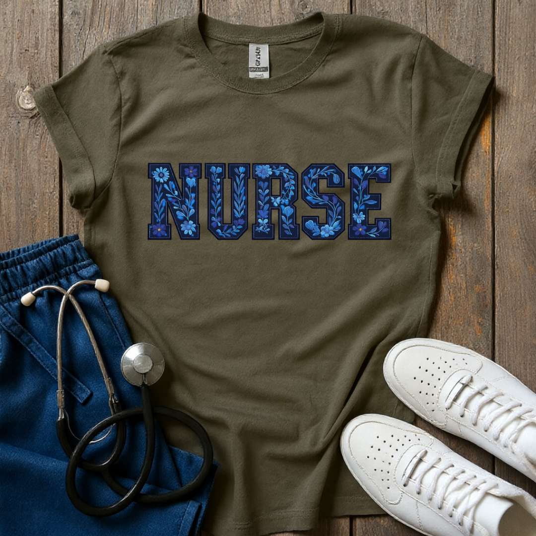 Midnight Bloom Nurse T-Shirt