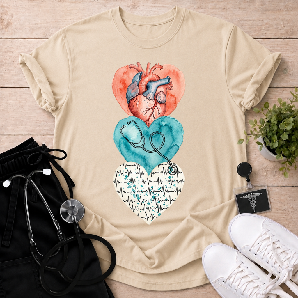 Watercolor Heart Trio T-Shirt