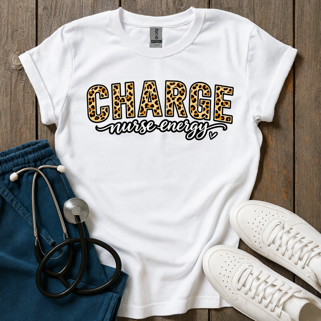 Leopard Charge Nurse T-Shirt