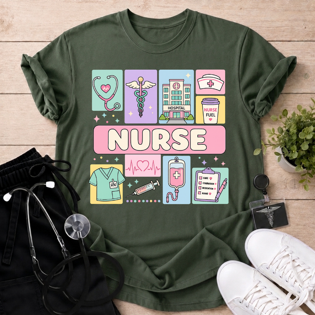 Cute Nurse Icons T-Shirt
