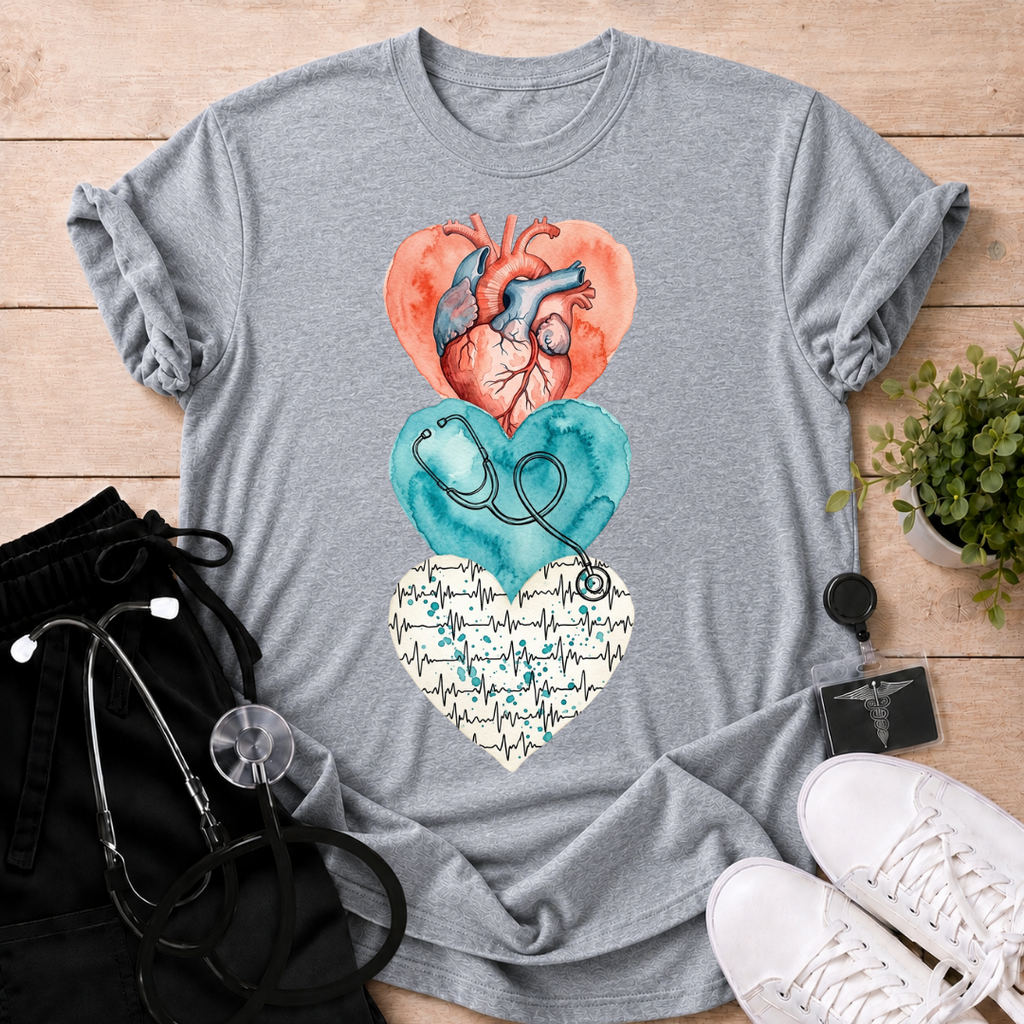 Watercolor Heart Trio T-Shirt