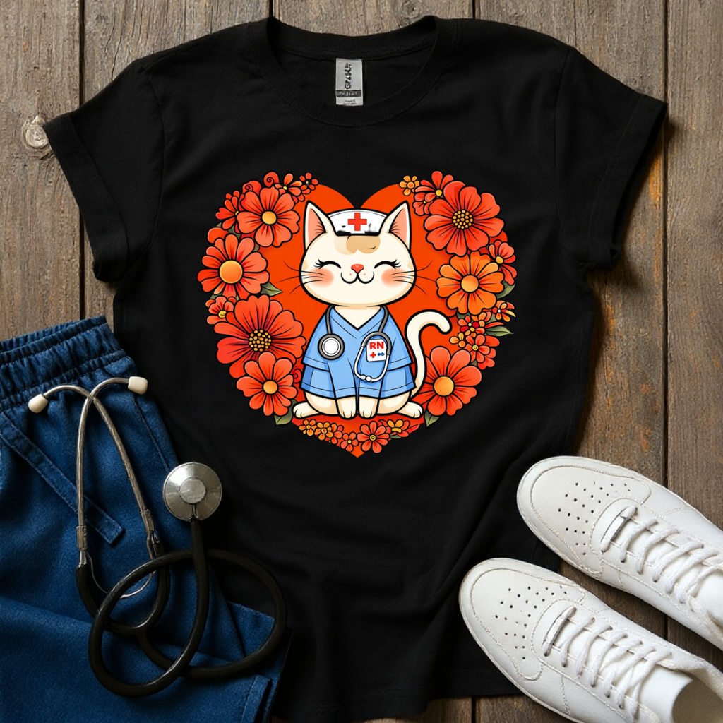 Caring Cat RN T-Shirt