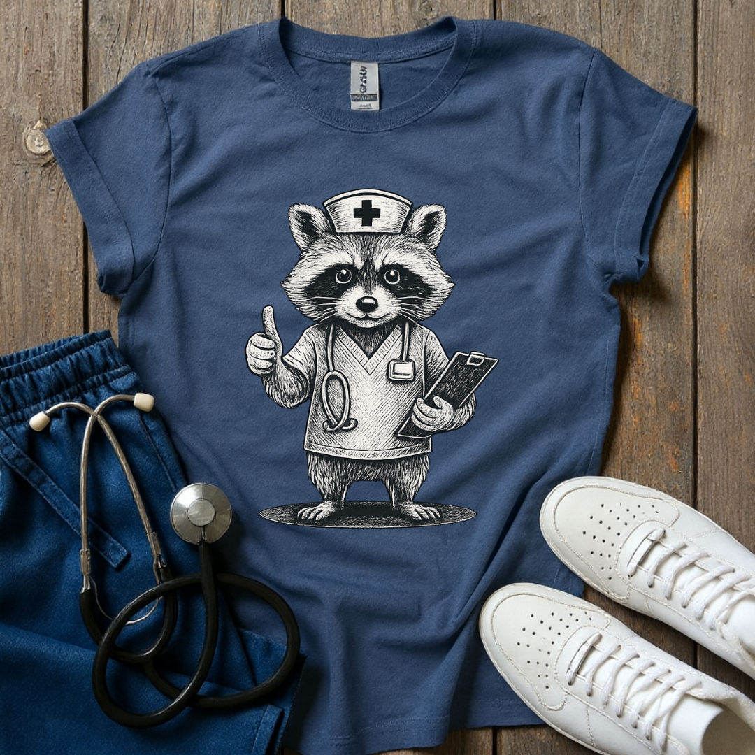 Vintage Nurse Raccoon T-Shirt