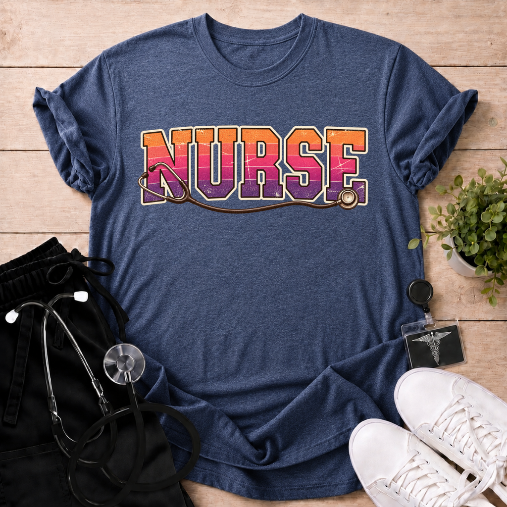 Retro Sunset Nurse T-Shirt