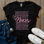 Pink Stacked Nurse T-Shirt