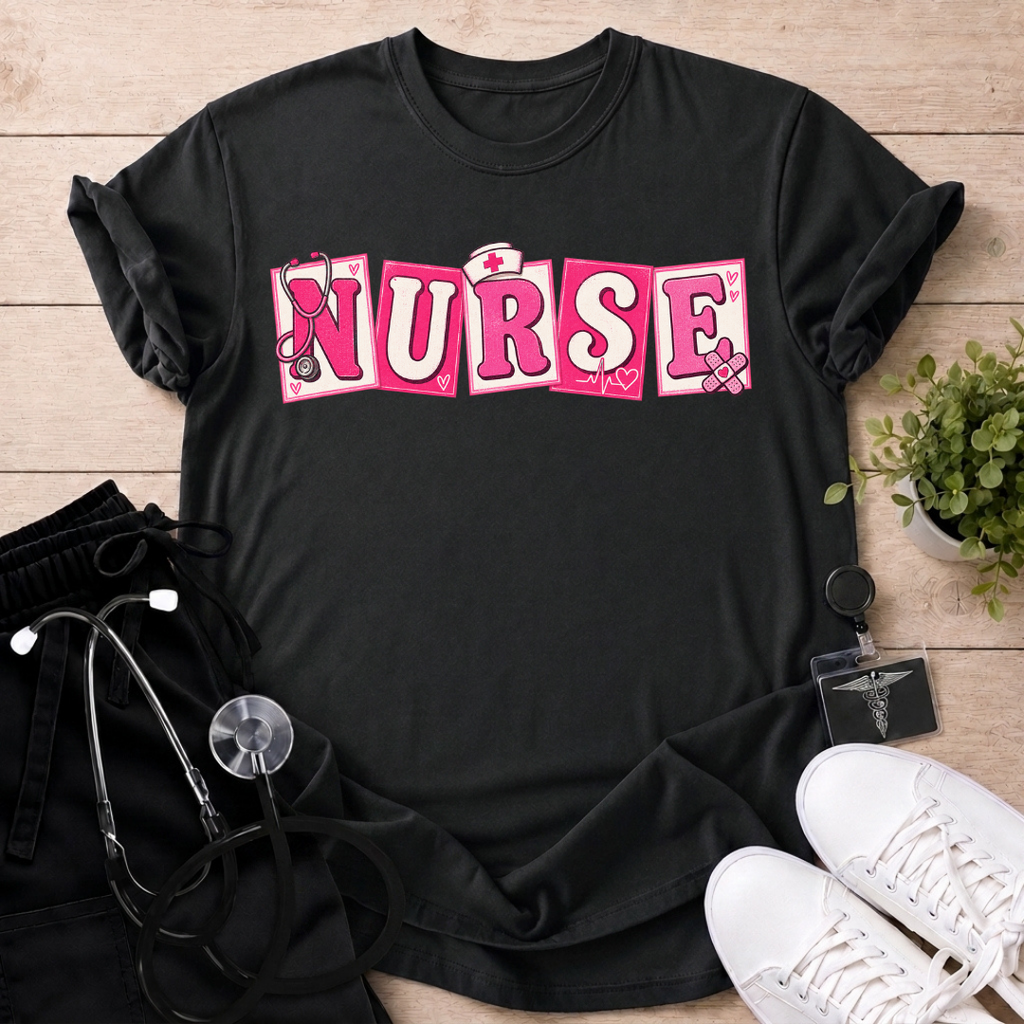 Pink Nurse Letter Cards T-Shirt