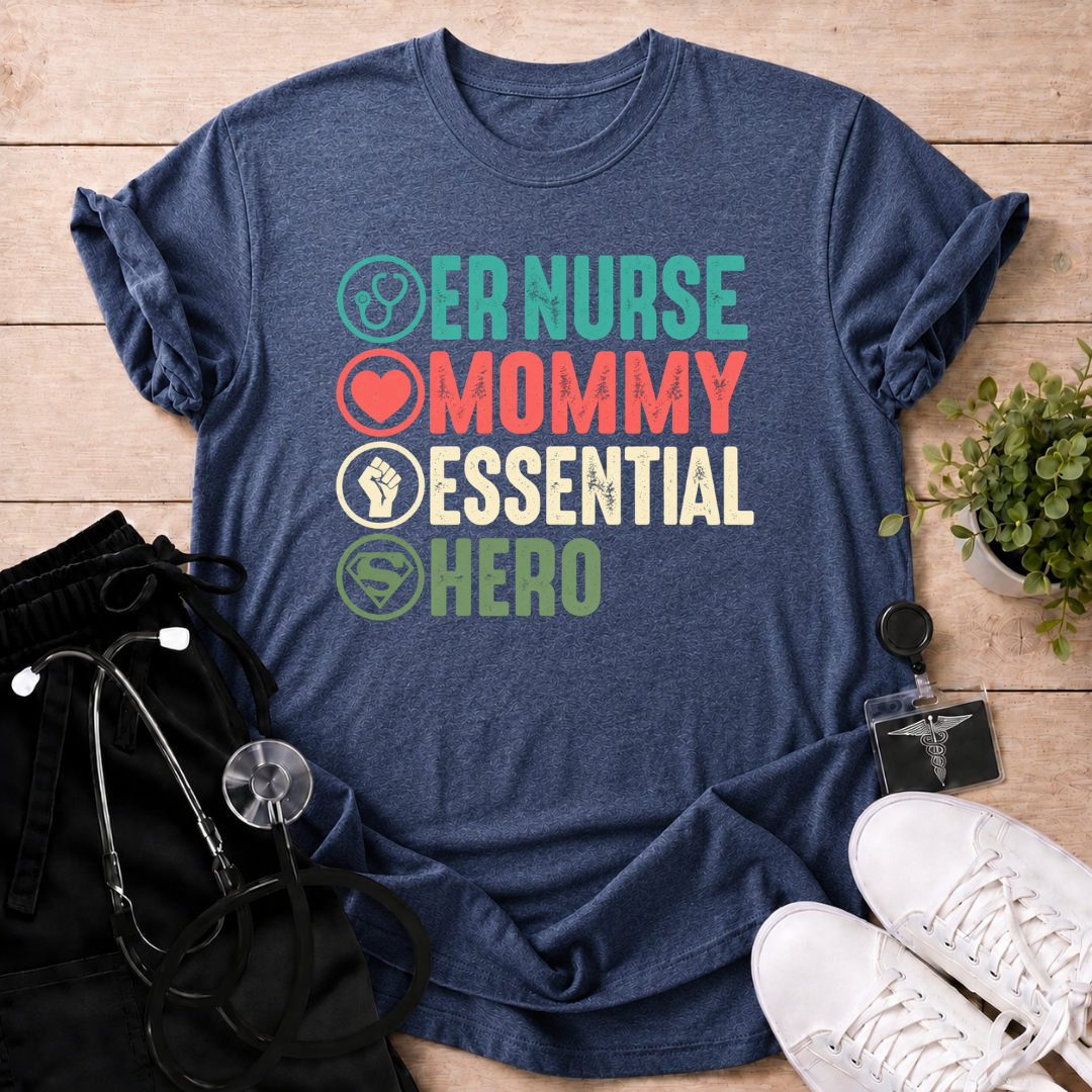 ER Nurse Mommy Essential Hero T-Shirt