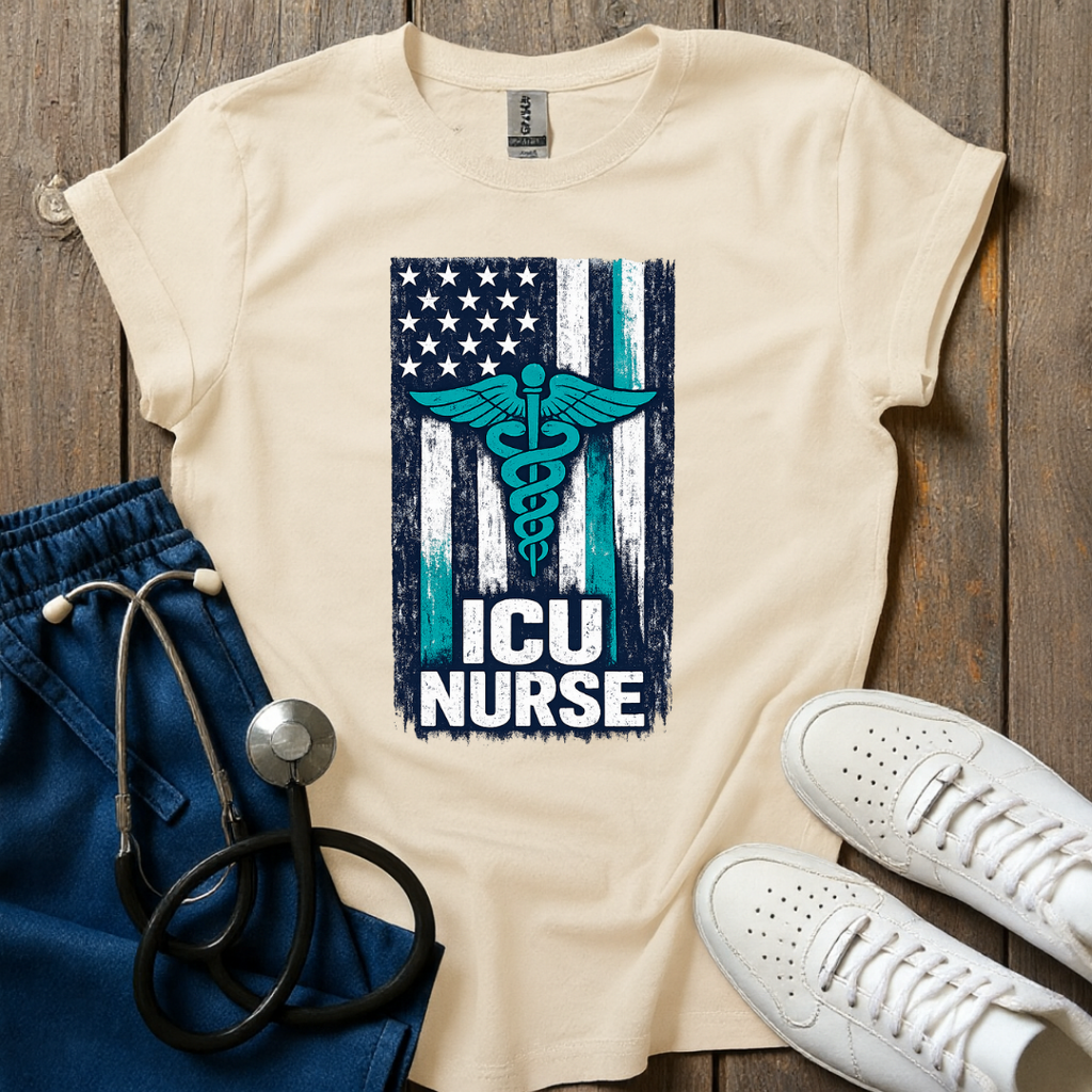 ICU Nurse Flag T-Shirt