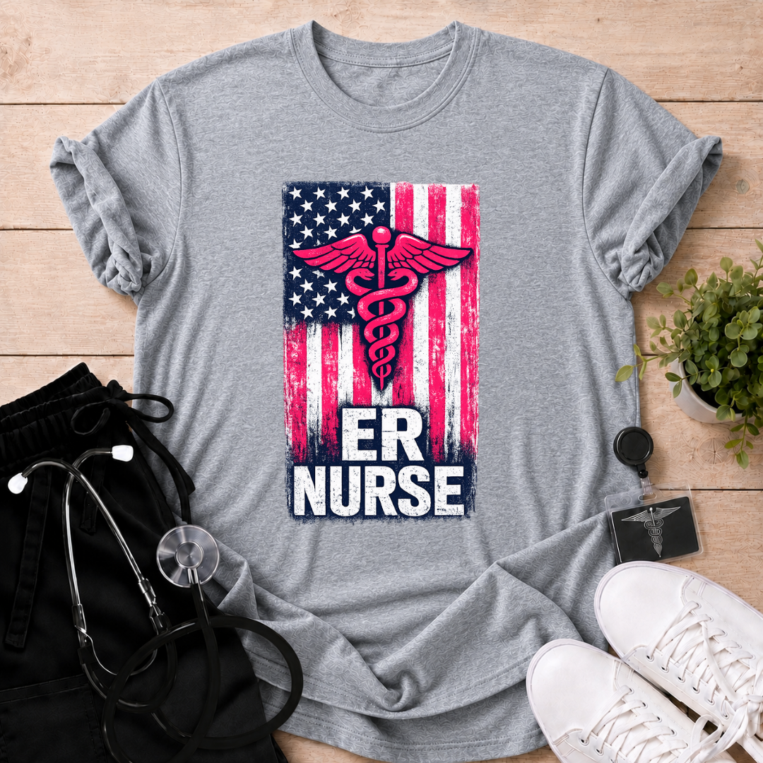 ER Nurse Flag T-Shirt
