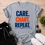 Care. Chart. Repeat. T-Shirt