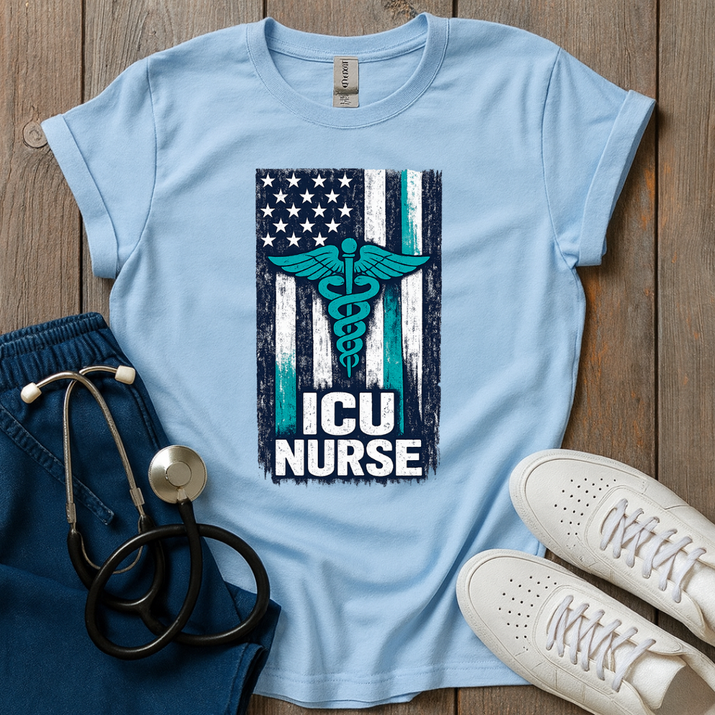 ICU Nurse Flag T-Shirt