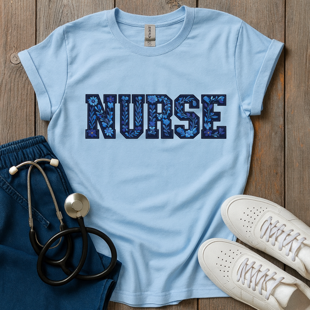 Midnight Bloom Nurse T-Shirt