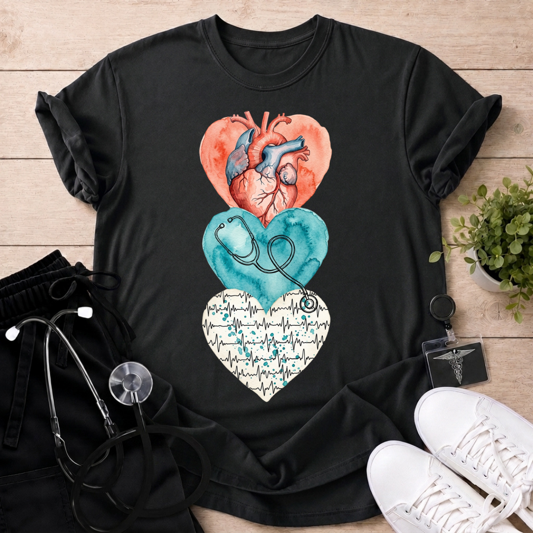 Watercolor Heart Trio T-Shirt
