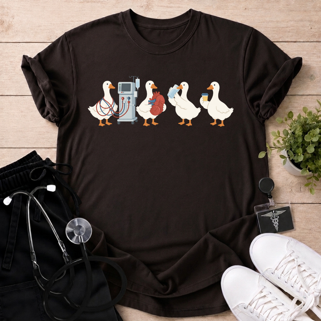 Dialysis Geese in Line T-Shirt