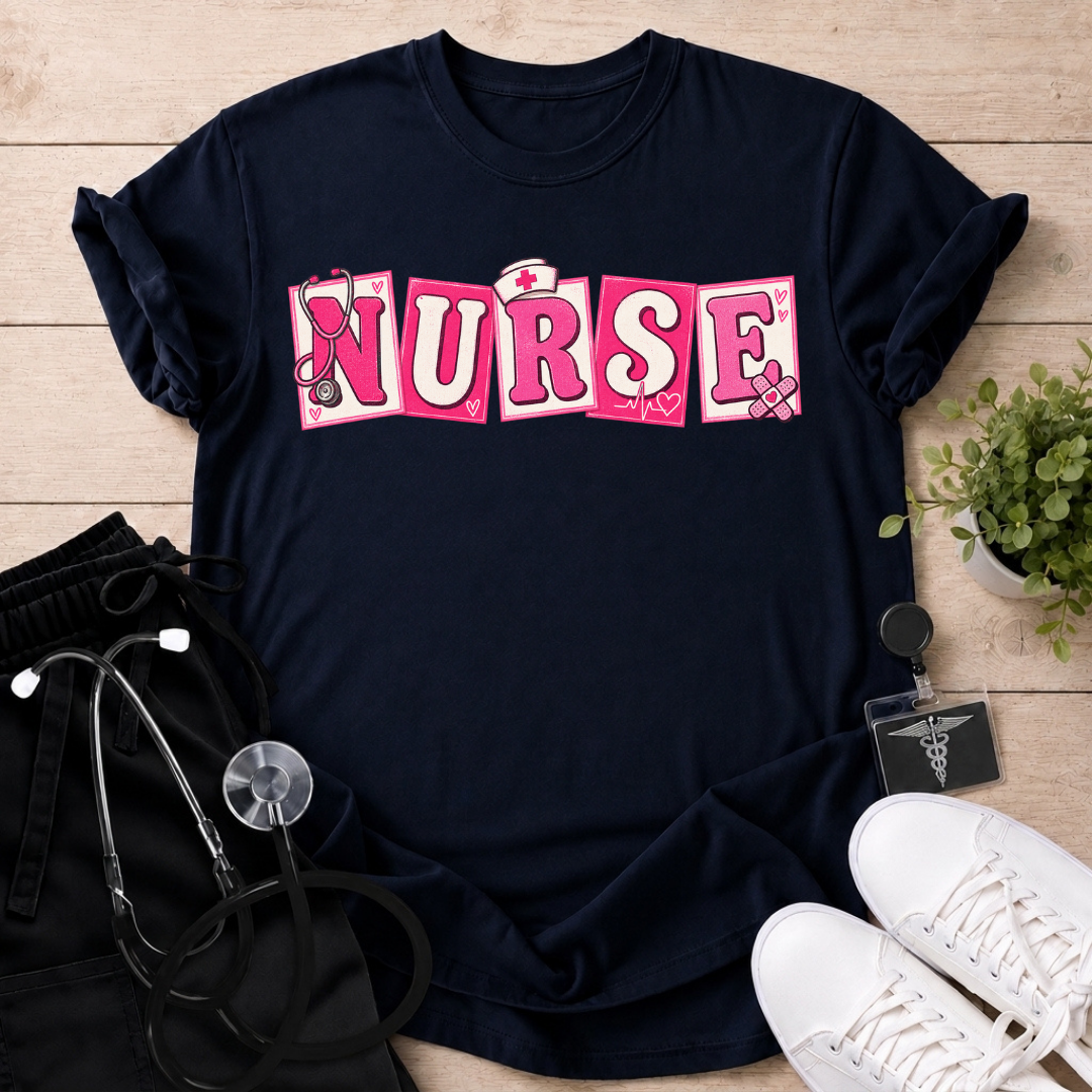 Pink Nurse Letter Cards T-Shirt