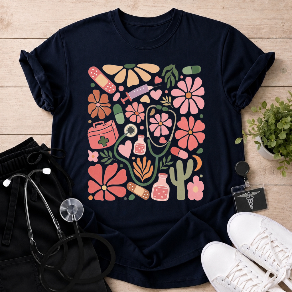 Medical Botanical Icons T-Shirt